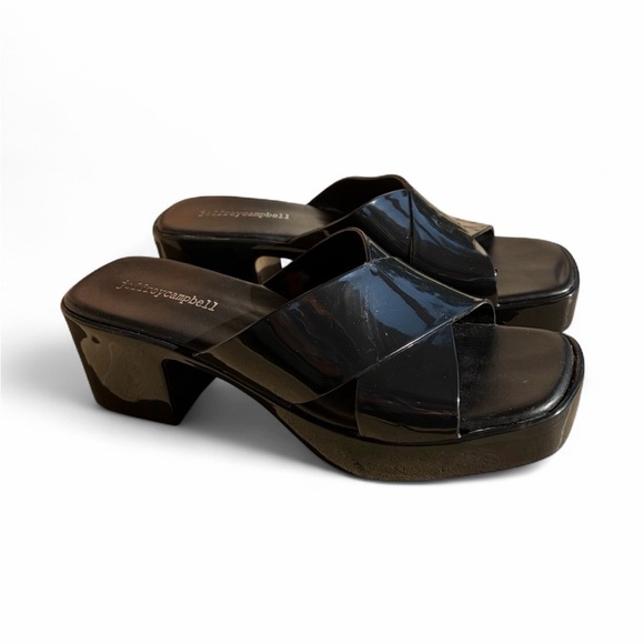 Jeffrey Campbell Bubblegum Block Platform Heels Black Size 8 - Picture 12 of 15